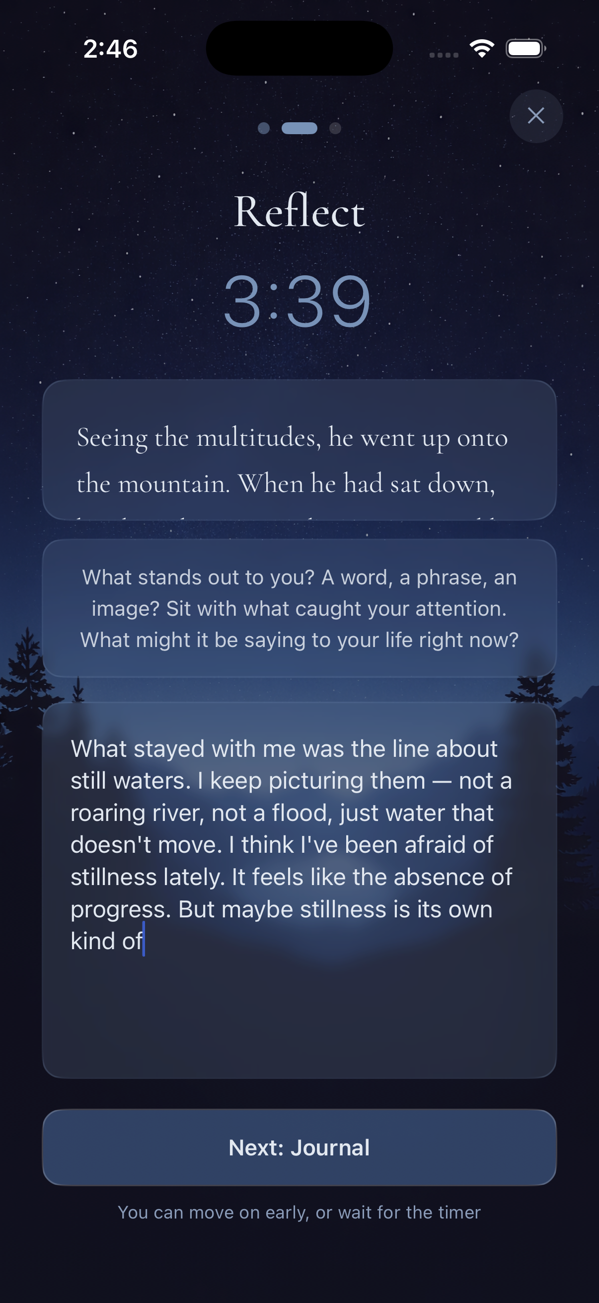 Reflect — a quiet prompt and journal